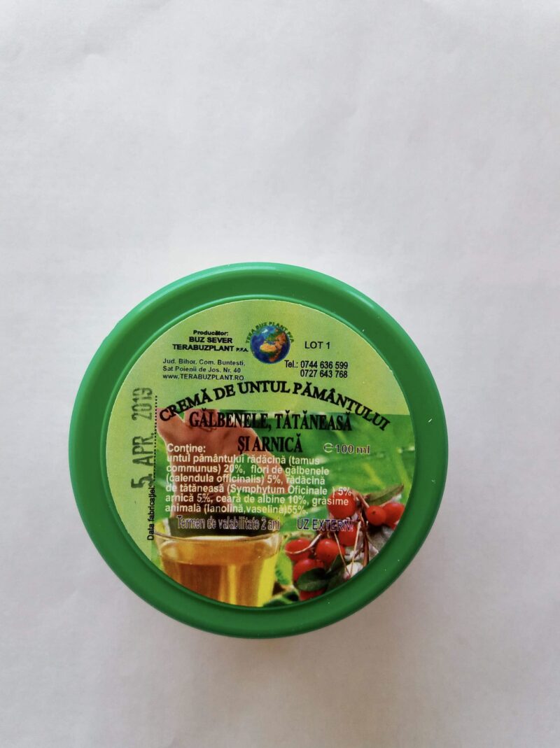 Crema de untul pamantului, galbenele, tataneasa si arnica